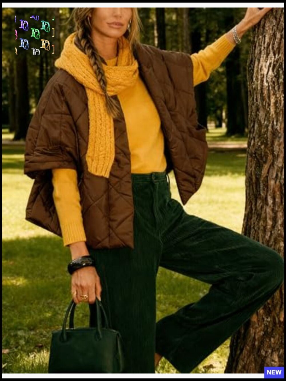 Oversized Puffer Vest Lightweight Quilted Jacket Casual Chic Outerwear with - Picture 4 of 7